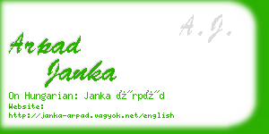 arpad janka business card